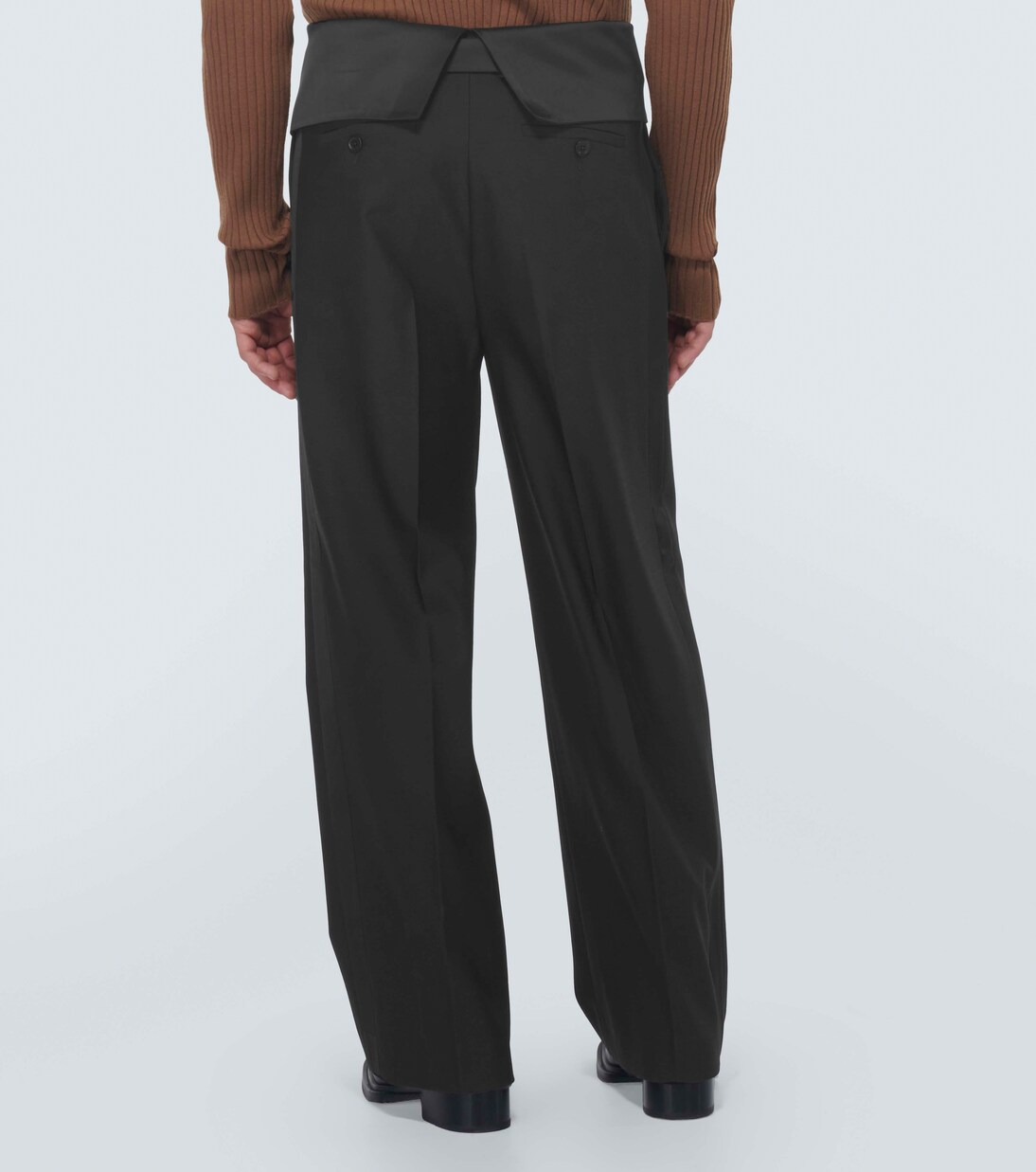 High-rise wool straight pants | Wales Bonner