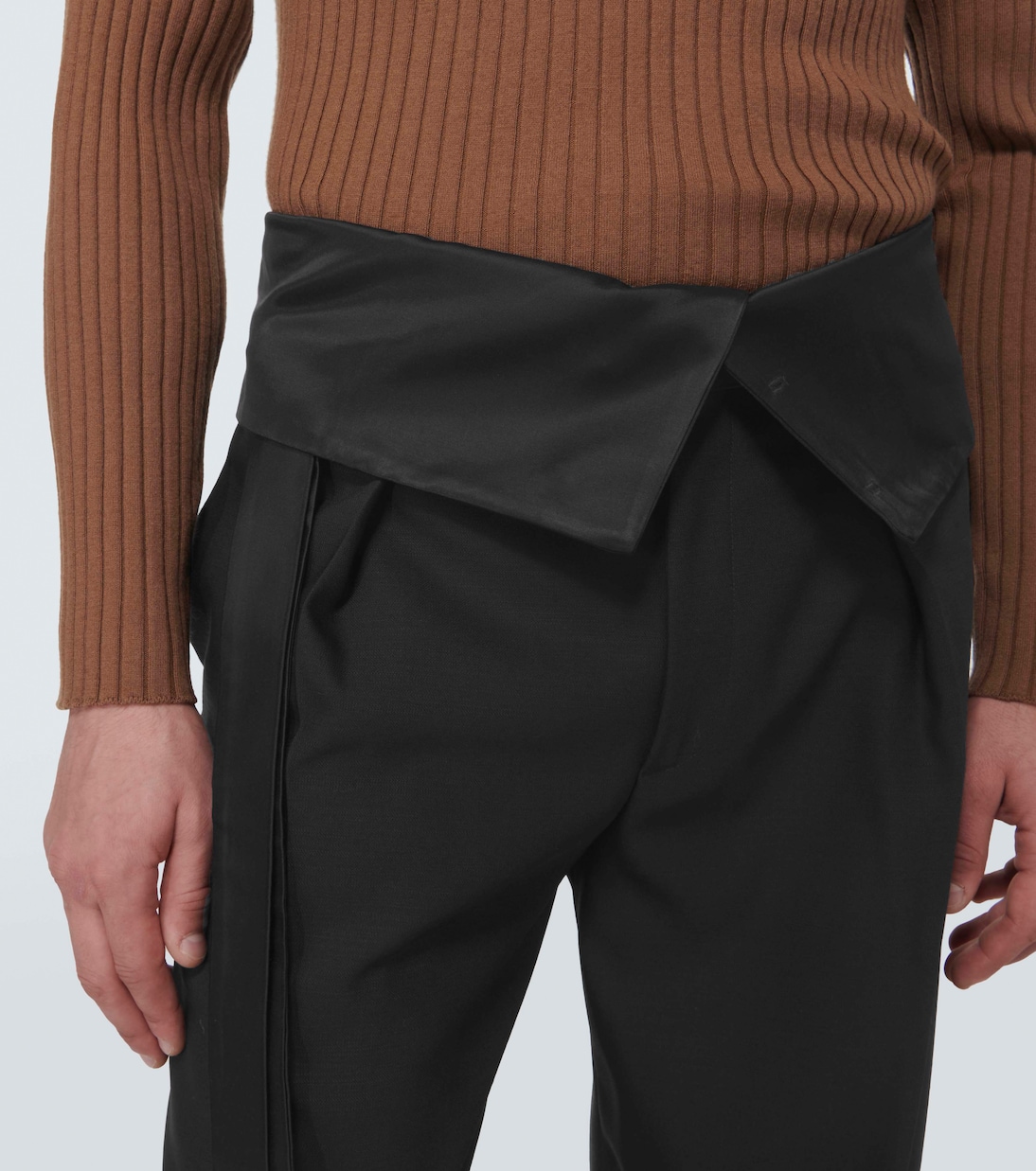High-rise wool straight pants | Wales Bonner