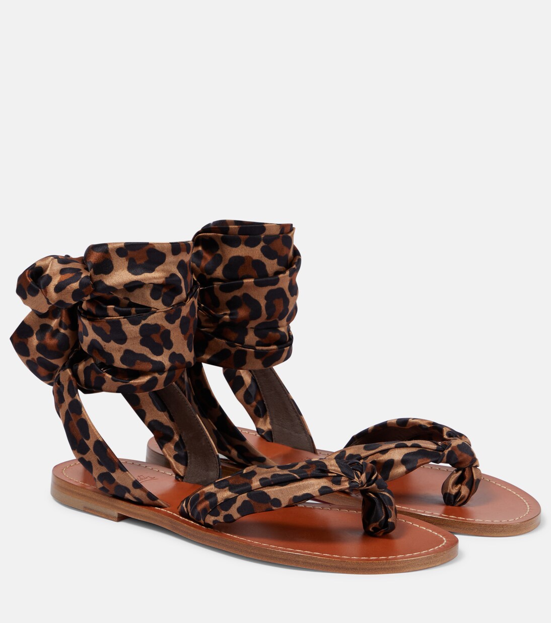 Niloo du Désert leopard-print satin sandals | Christian Louboutin