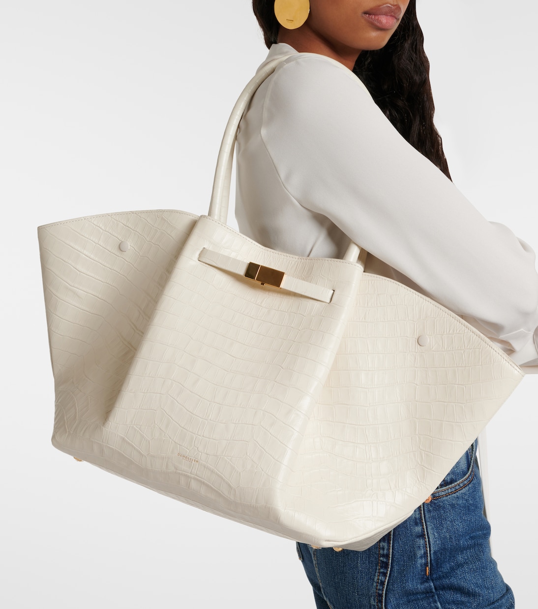 New York croc-effect leather tote bag | DeMellier