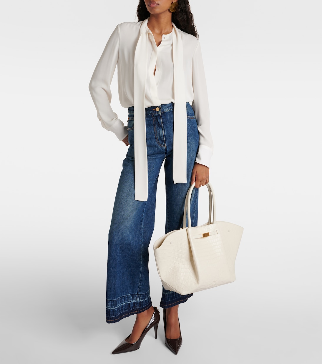 New York croc-effect leather tote bag | DeMellier