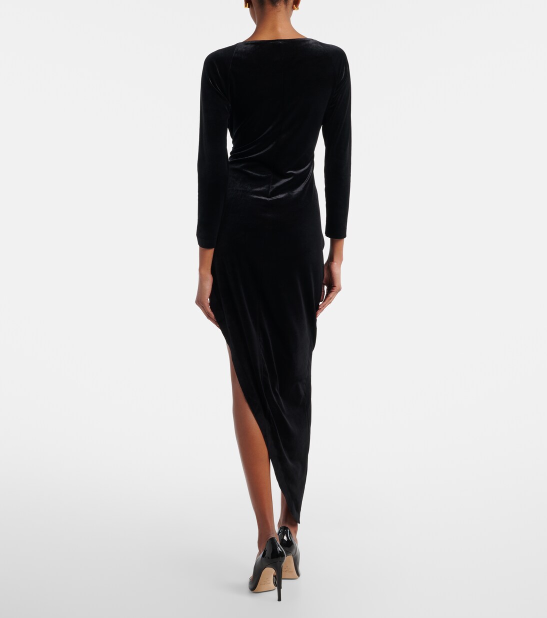 Asymmetric velvet gown | Norma Kamali