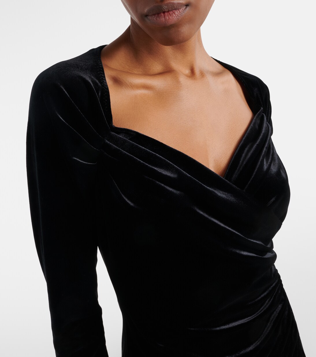 Asymmetric velvet gown | Norma Kamali