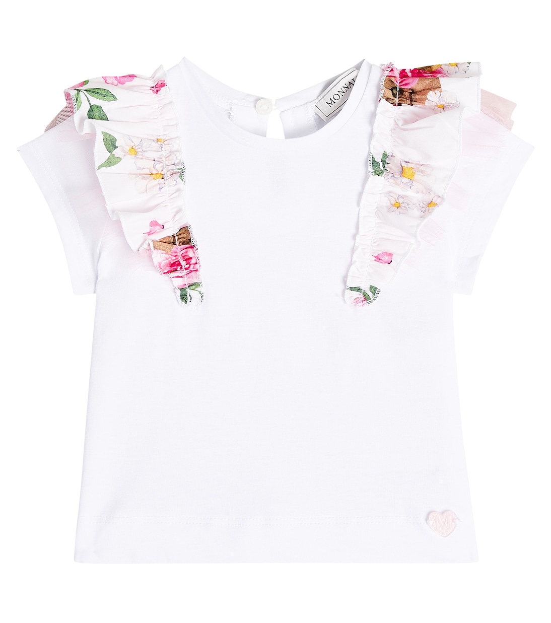 Baby ruffled tulle-trimmed T-shirt | Monnalisa