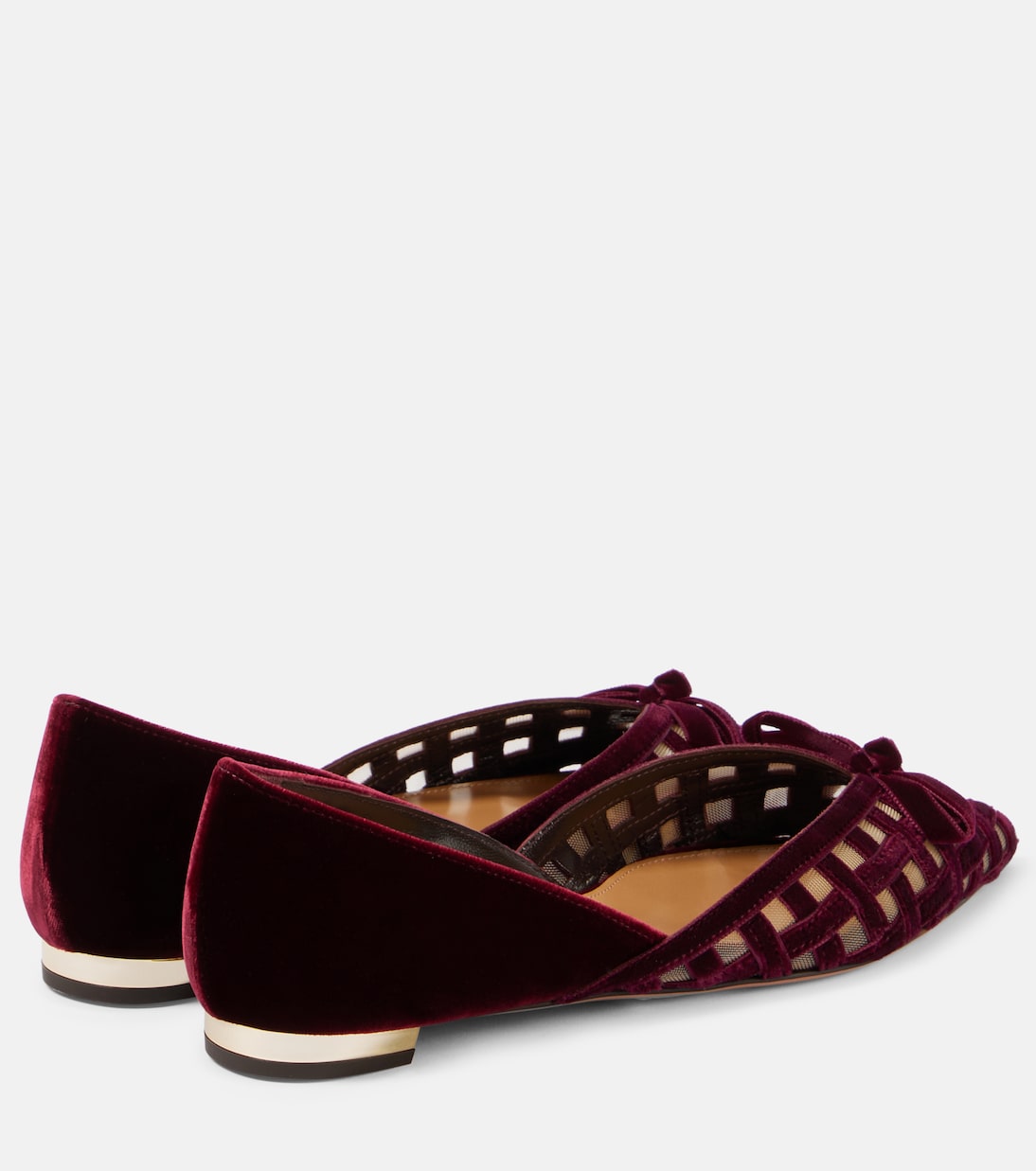 Romance D'Orsay velvet and mesh flats | Aquazzura