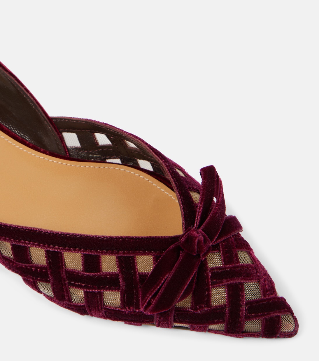 Romance D'Orsay velvet and mesh flats | Aquazzura