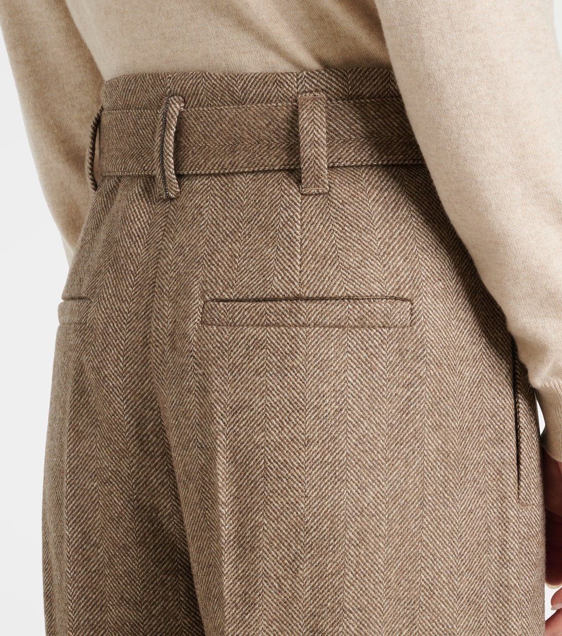 Pantalon ample en laine mélangée | Brunello Cucinelli