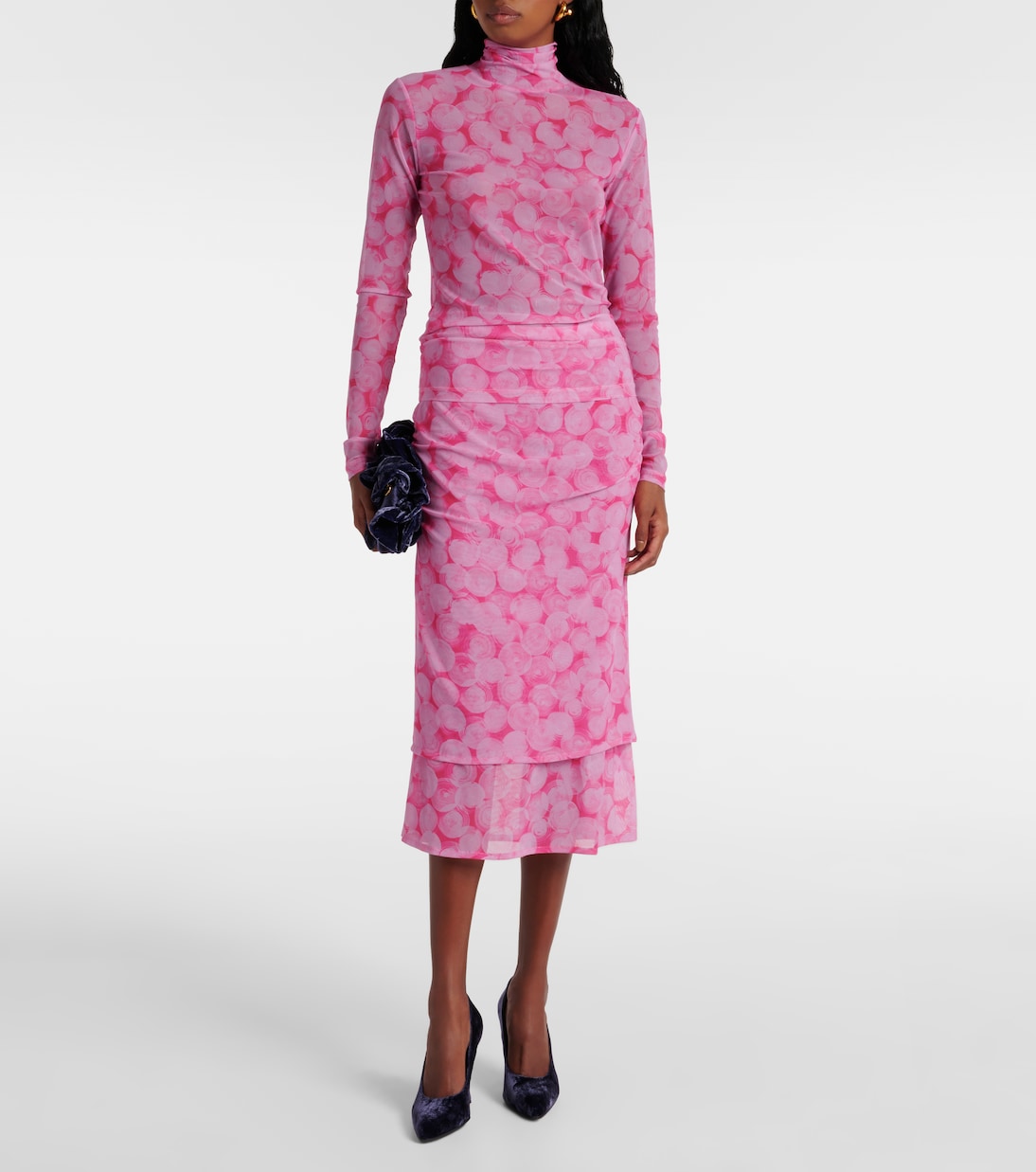 Printed high-neck jersey top | Dries Van Noten