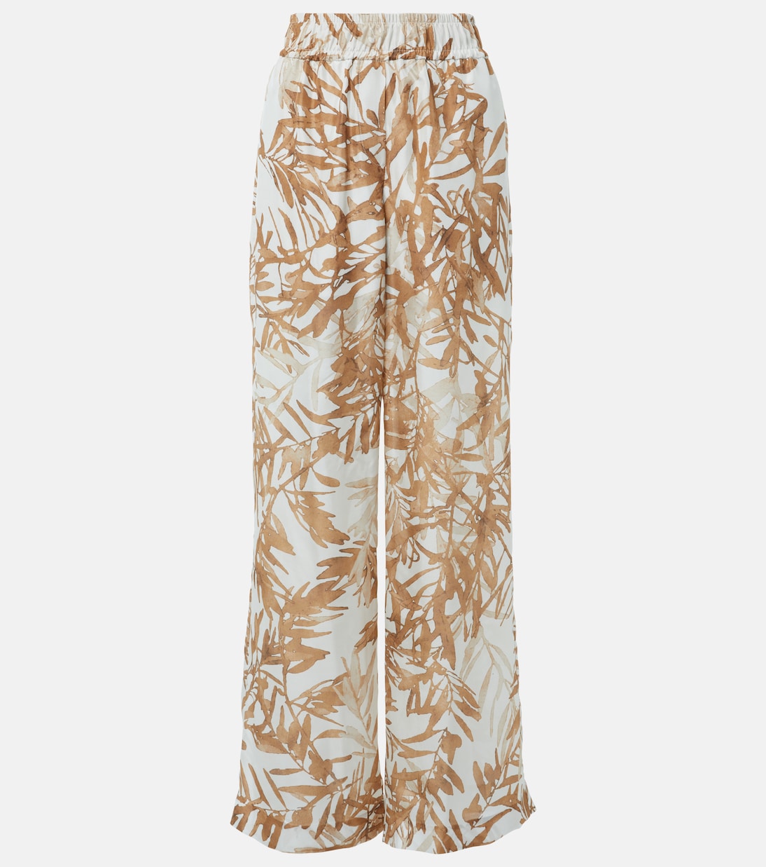 Printed high-rise silk wide-leg pants | Brunello Cucinelli