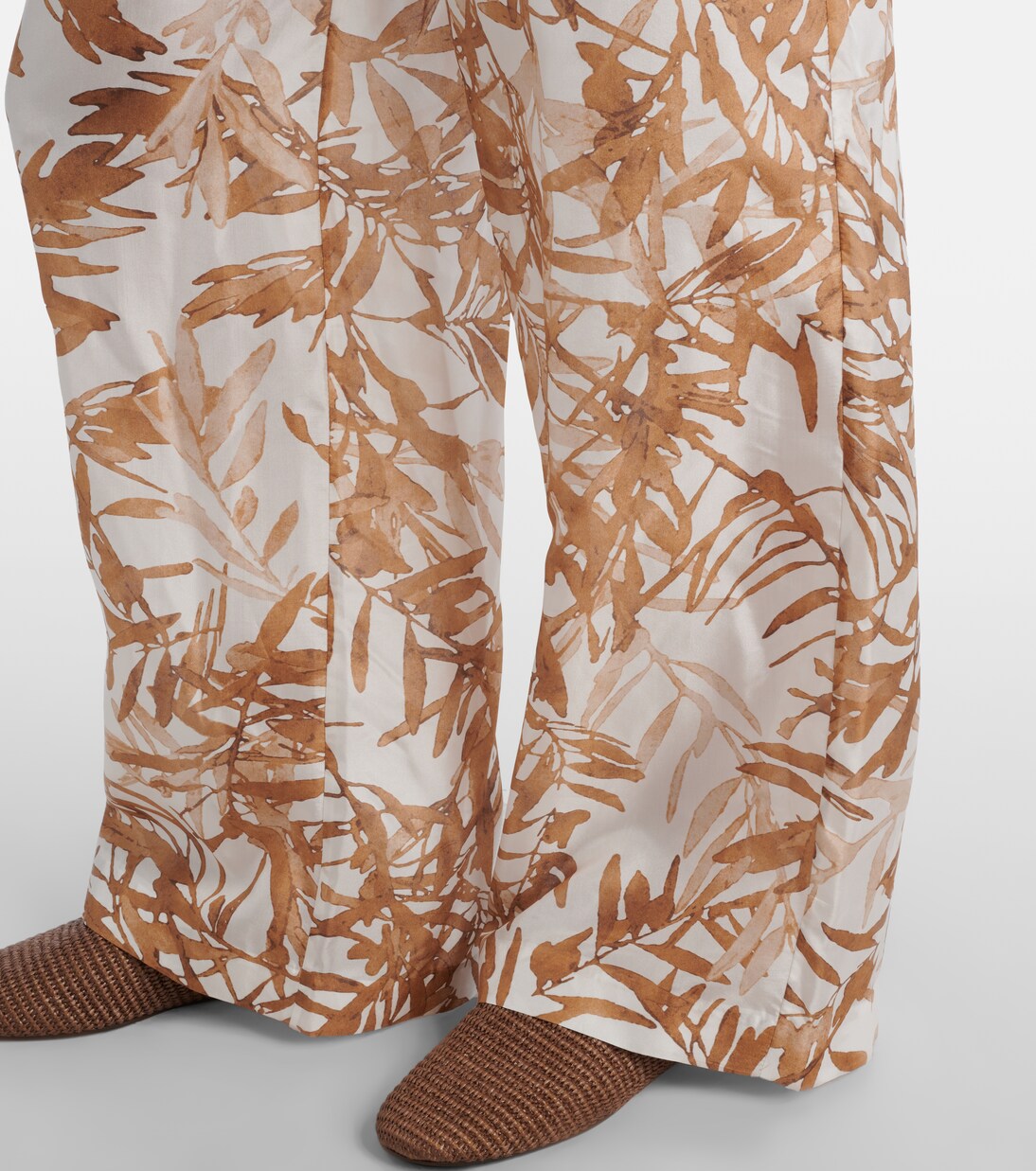 Printed high-rise silk wide-leg pants | Brunello Cucinelli