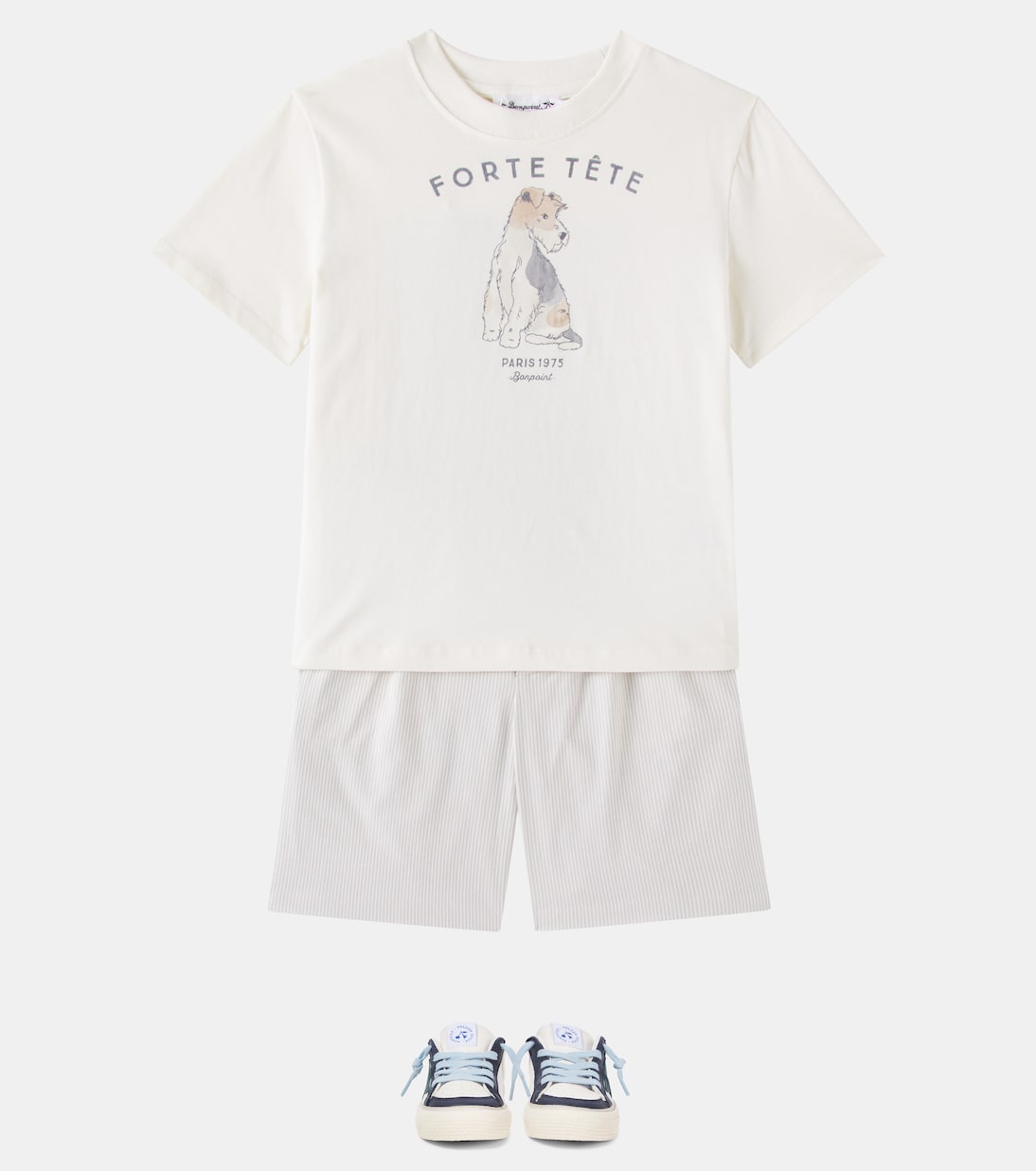 Charles striped cotton-blend shorts | Bonpoint
