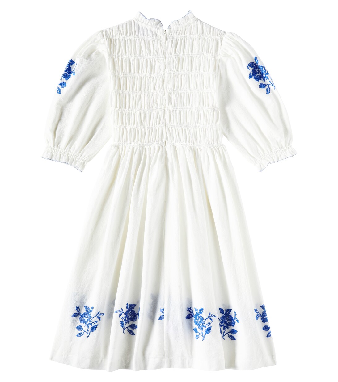 Emmanuelle embroidered smocked cotton dress | C'era Una Volta