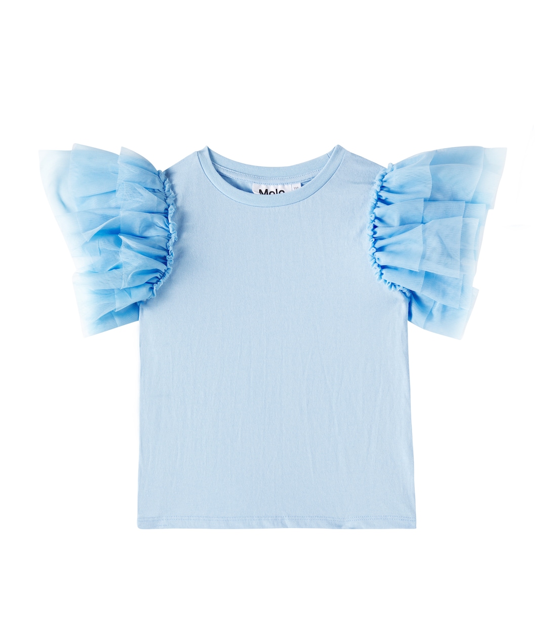 Robyn ruffled tulle-trimmed cotton top | Molo