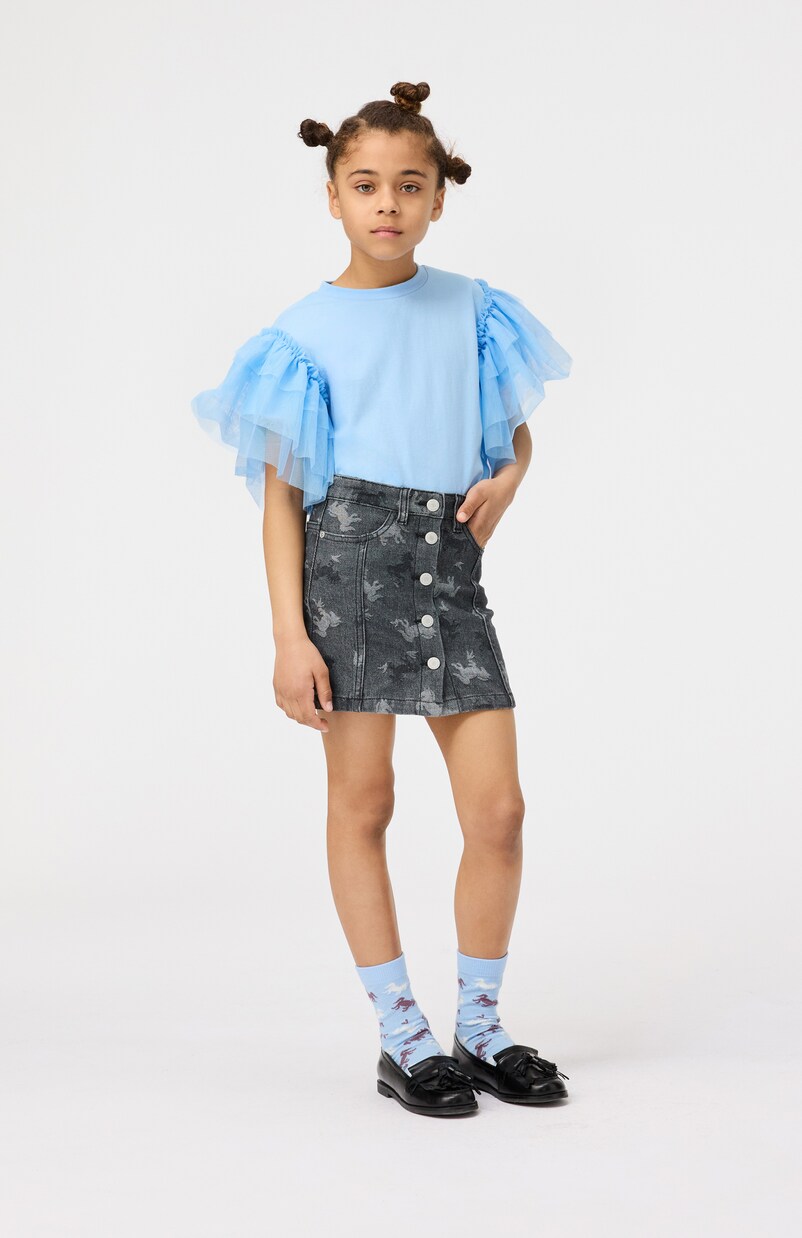 Robyn ruffled tulle-trimmed cotton top | Molo