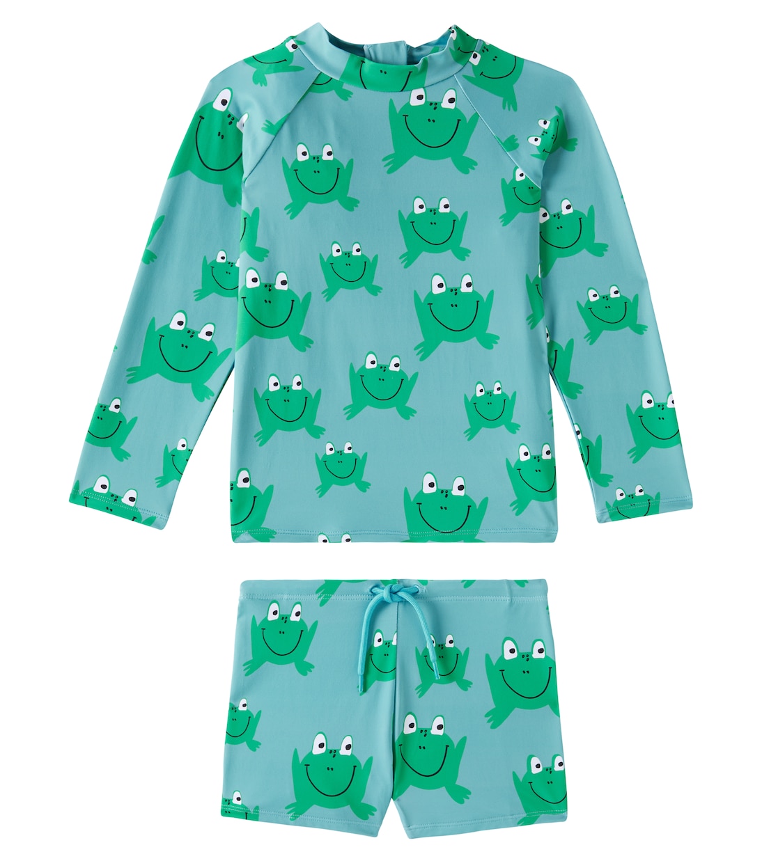 Frog rashguard top and swim trunks set | Stella McCartney Kids