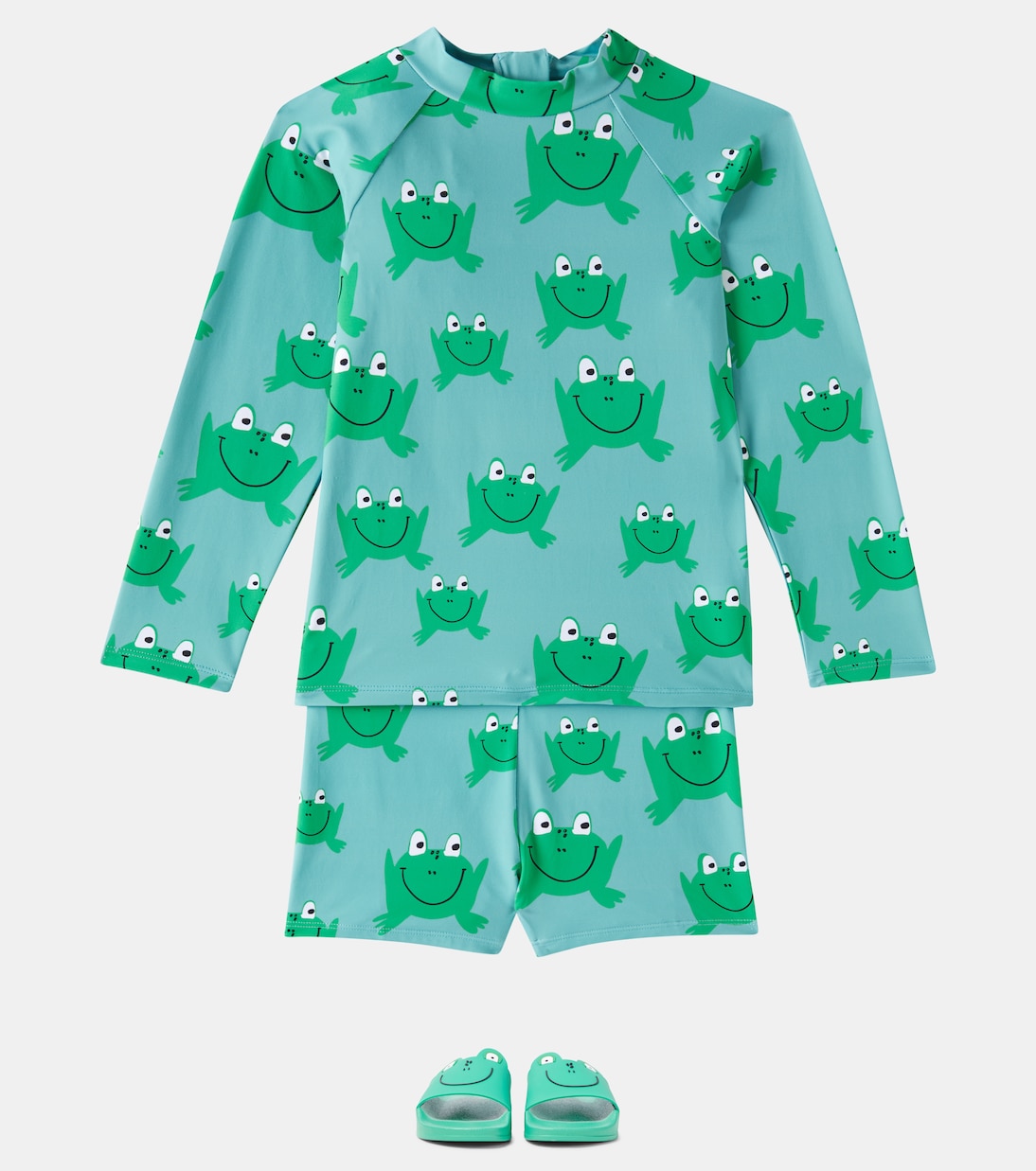 Frog rashguard top and swim trunks set | Stella McCartney Kids