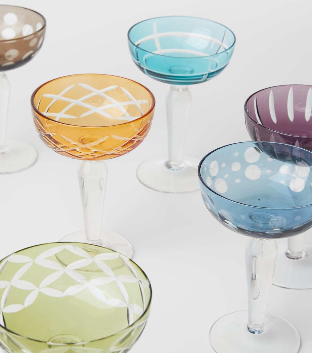 Cuttings set of 6 champagne coupe glasses | Polspotten