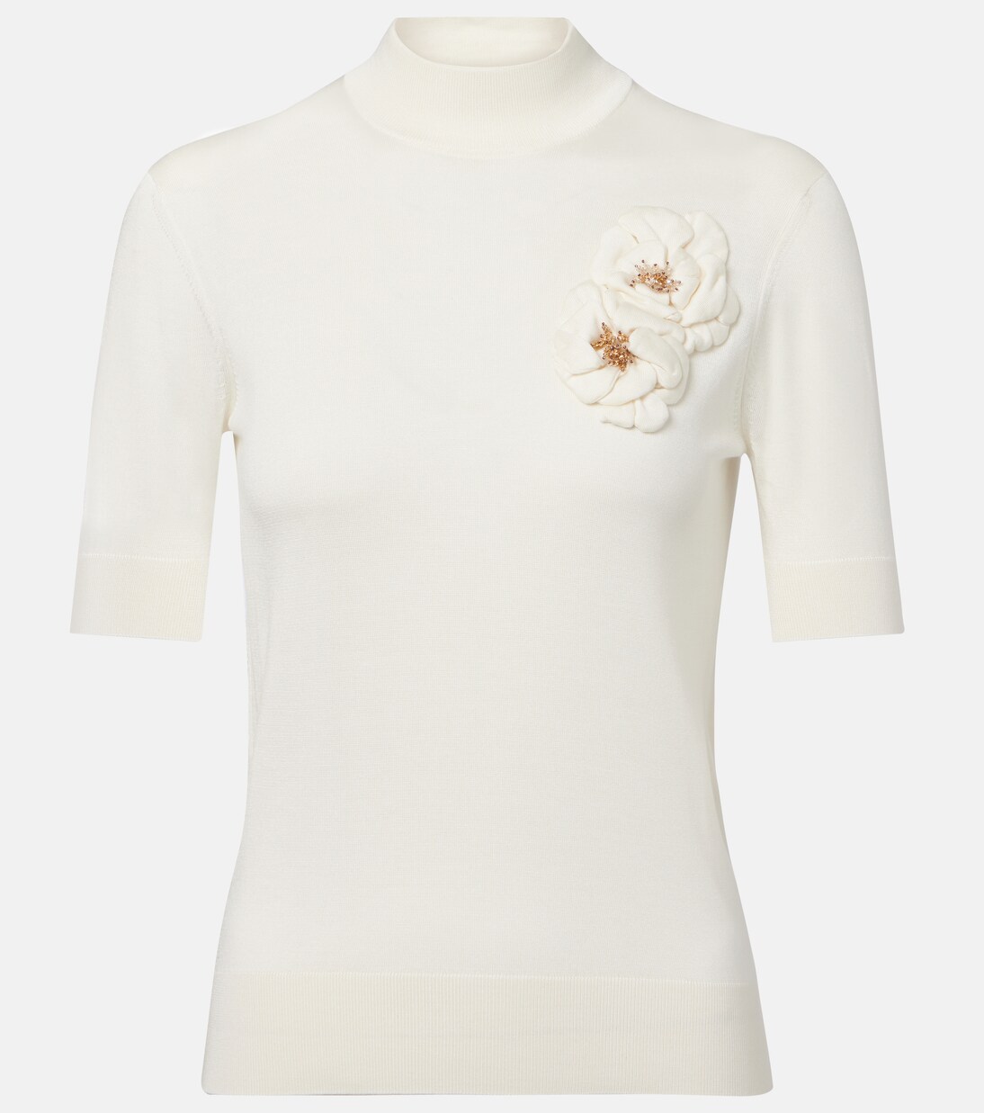 Embellished turtleneck silk top | Dolce&Gabbana