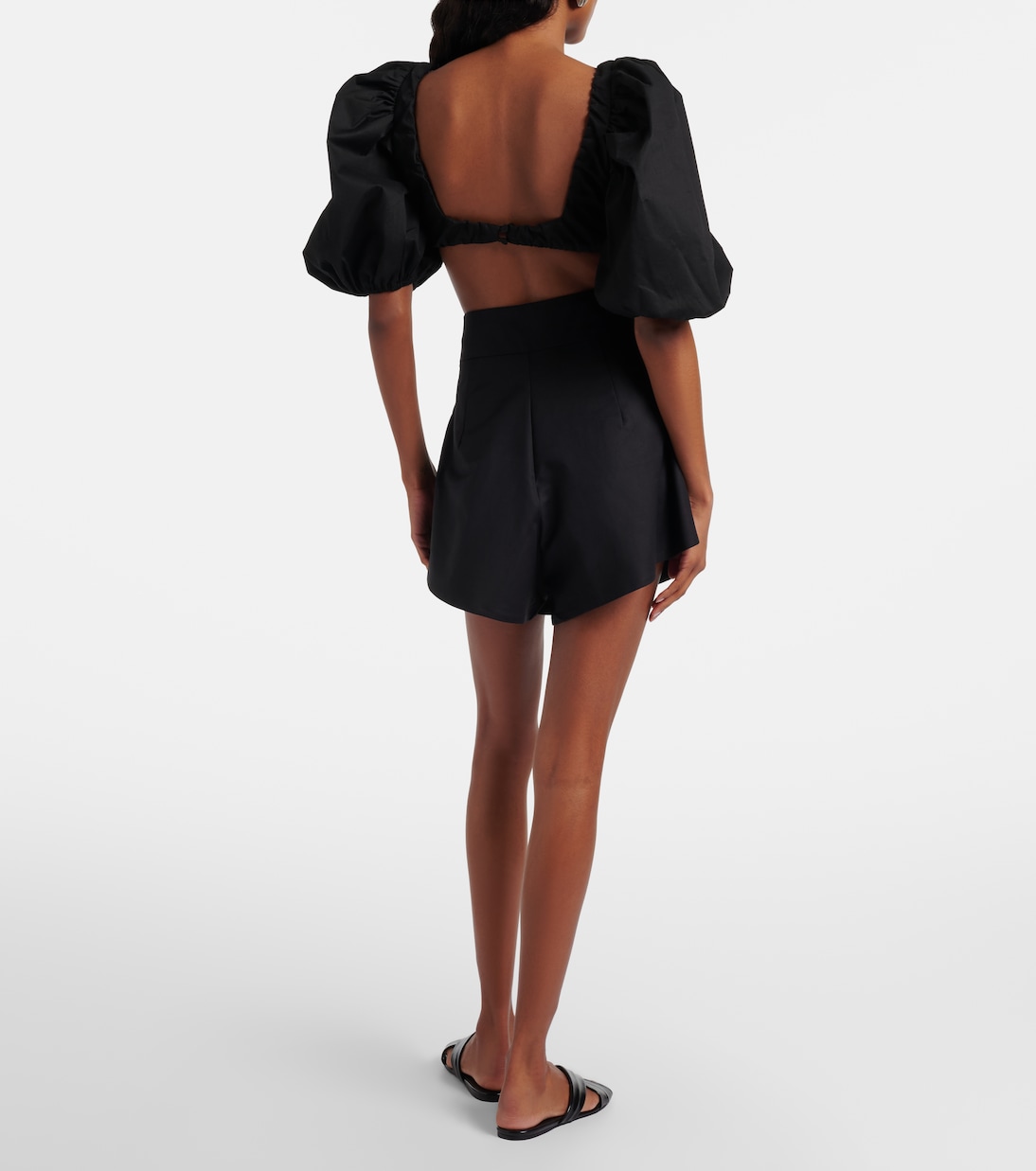 Short à taille haute en coton mélangé | Adriana Degreas