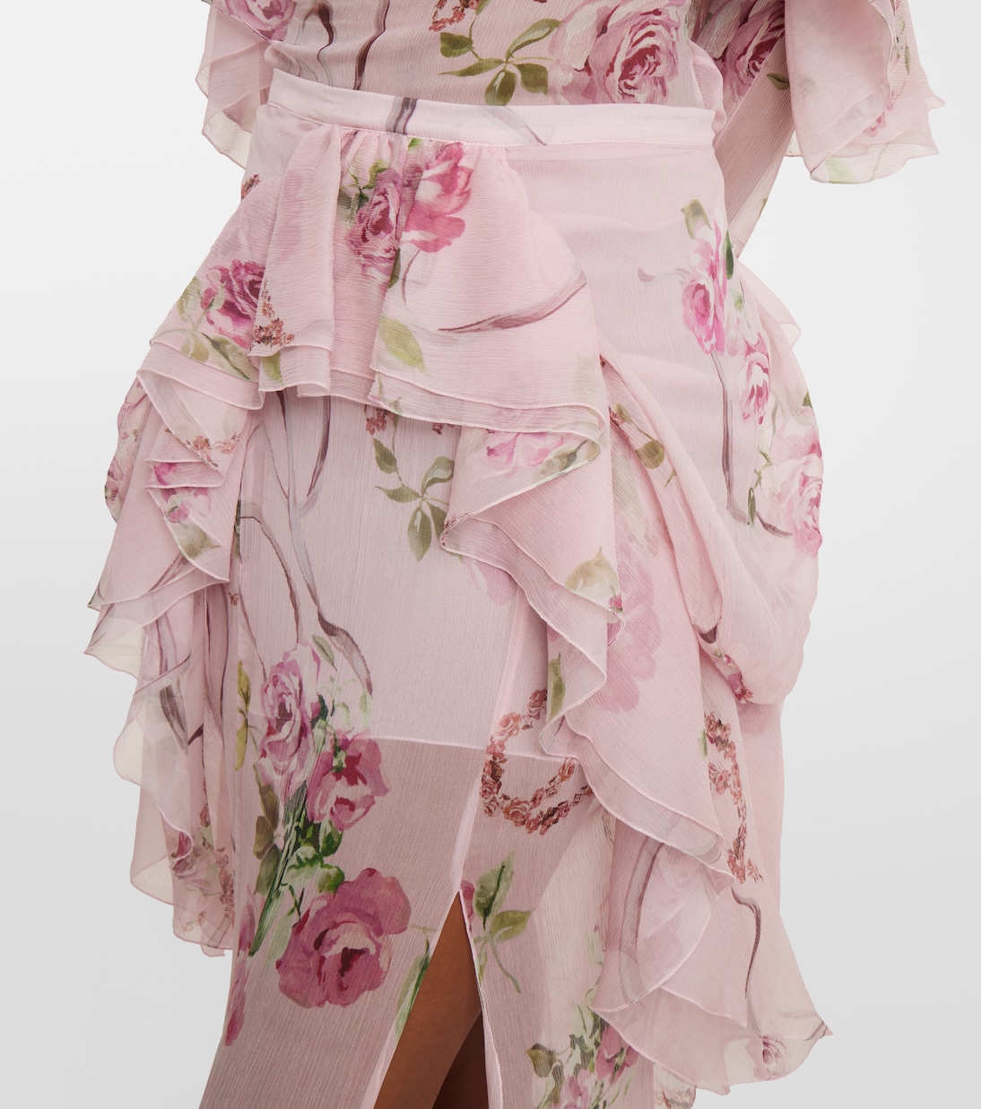 Floral silk creponne maxi skirt | Blumarine