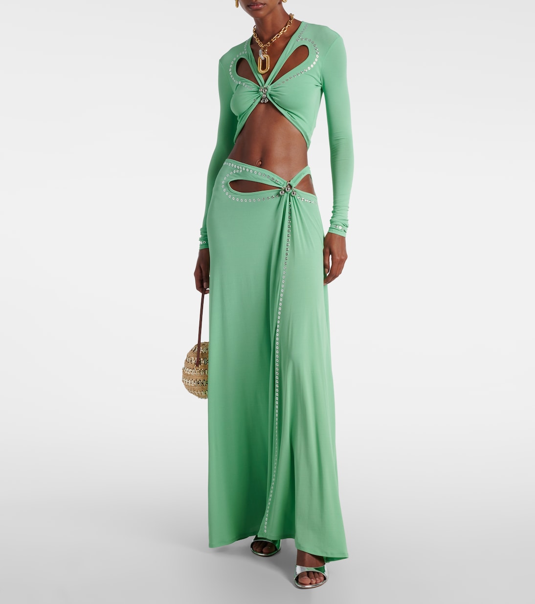 Gonna lunga con decorazioni | Rabanne