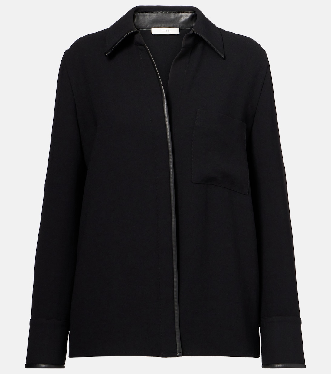 Hemd mit Lederimitat | Vince