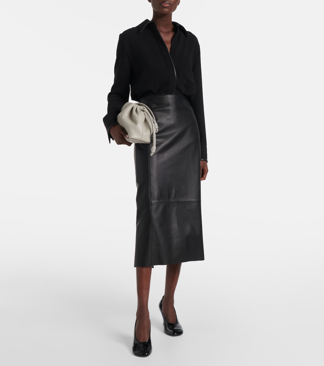 Hemd mit Lederimitat | Vince