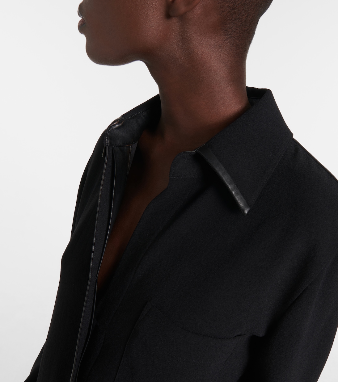 Hemd mit Lederimitat | Vince