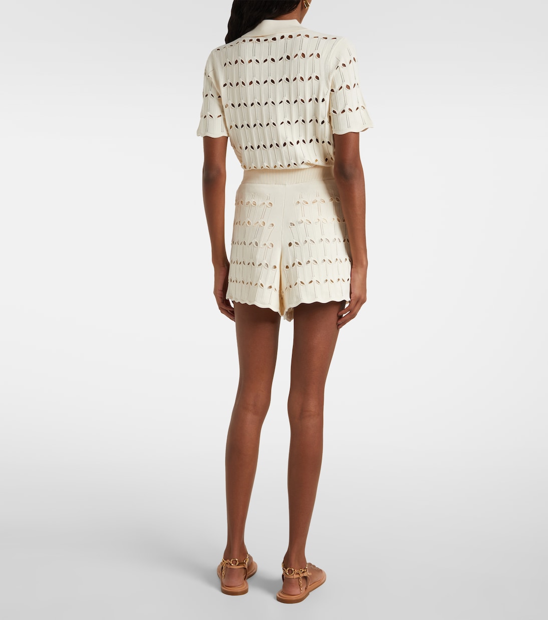 Shorts de pointelle de tiro alto | Zimmermann