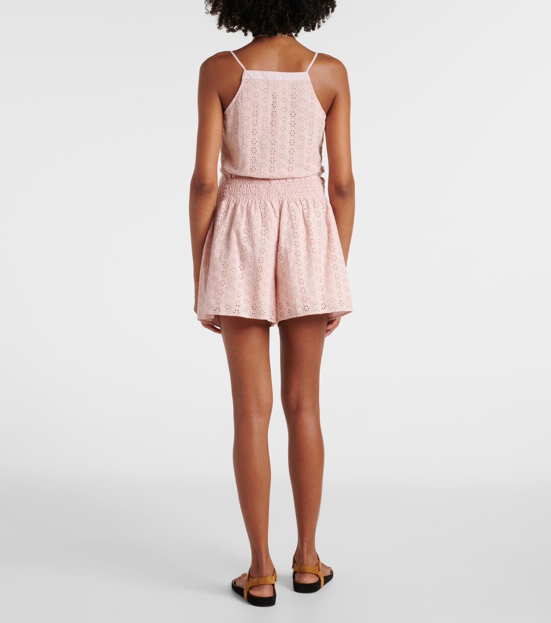 Bestickte Shorts Iris aus Baumwollpopeline | Velvet