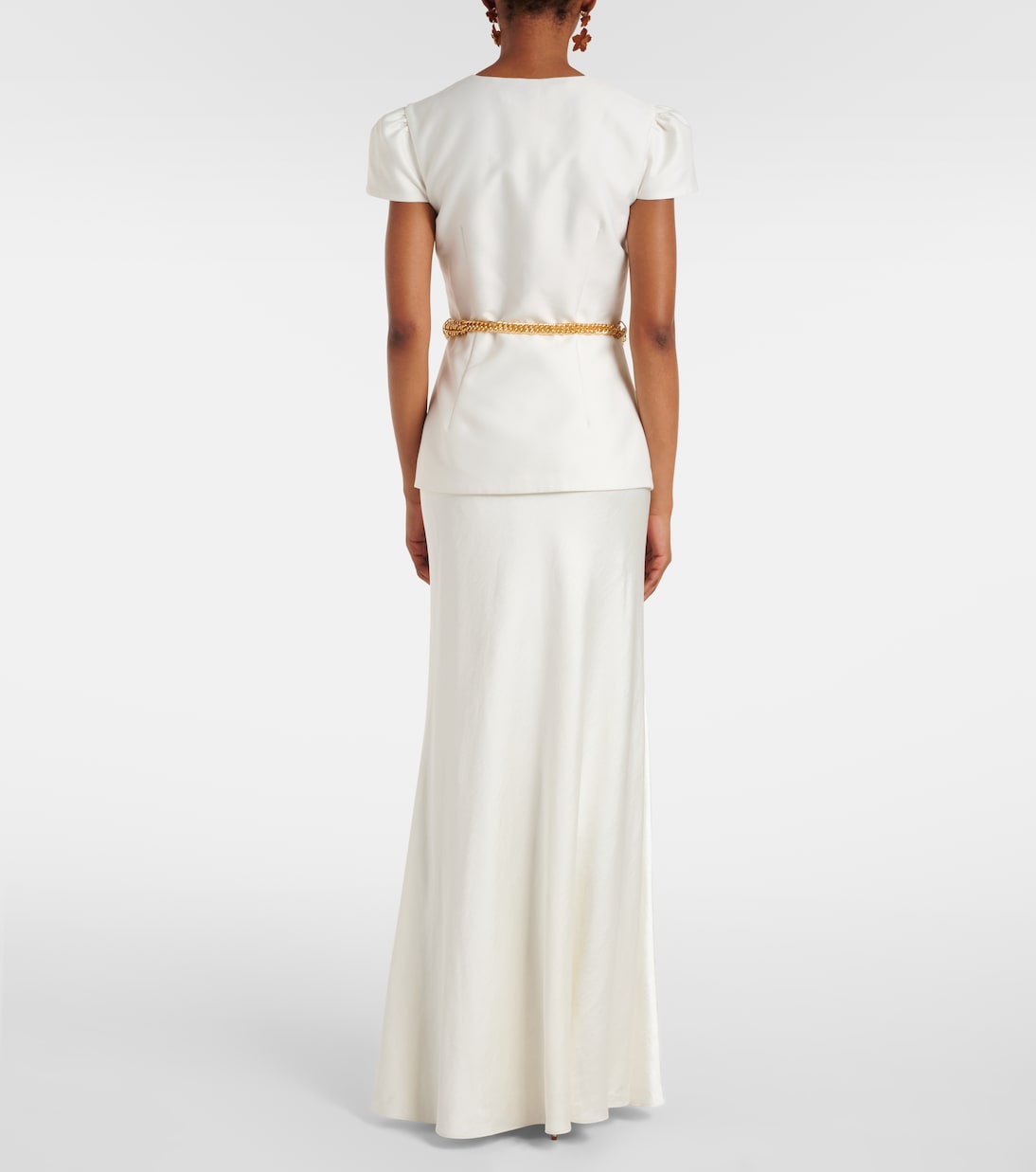 Verziertes Maxikleid aus Taft | Self-Portrait