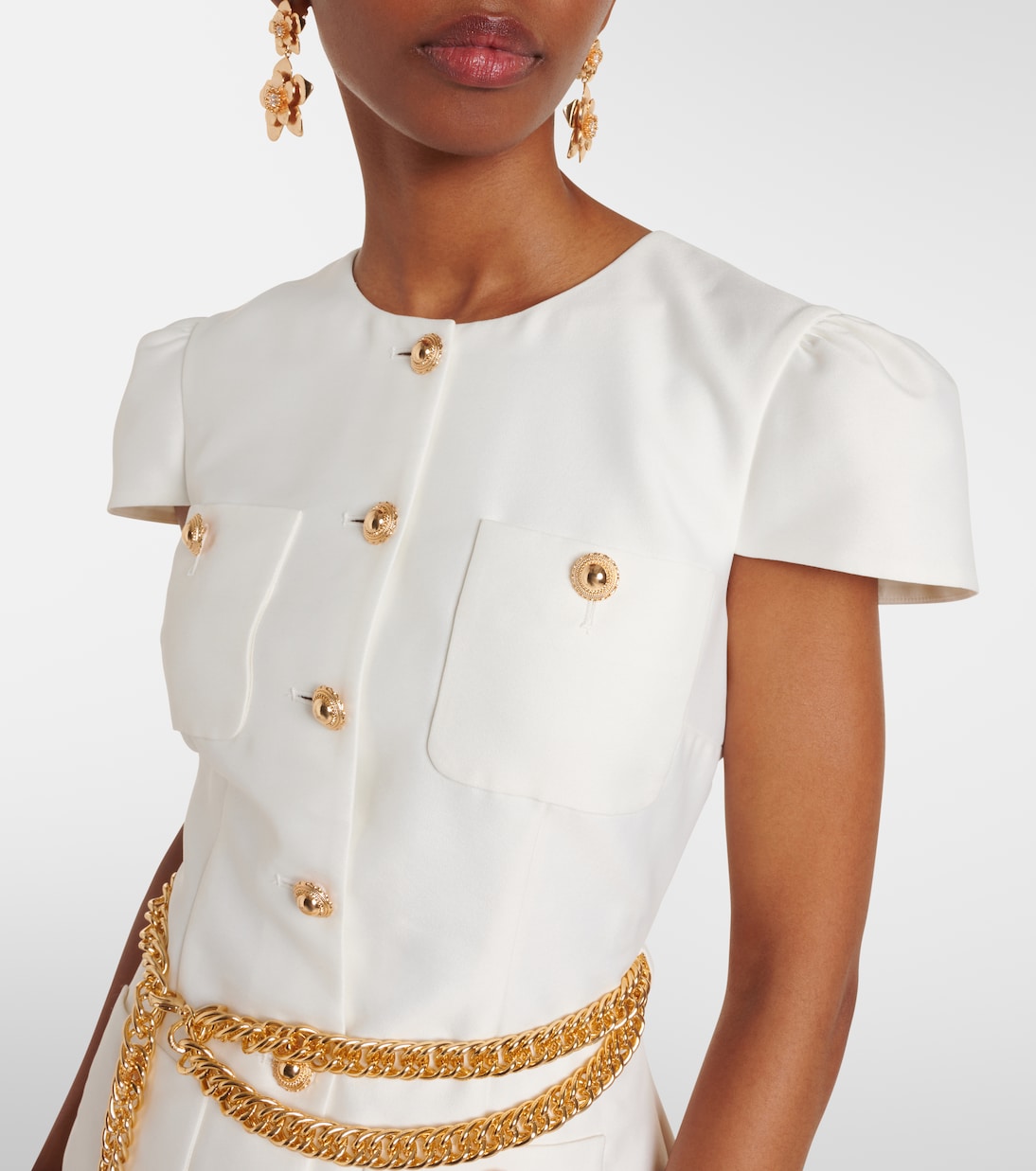 Verziertes Maxikleid aus Taft | Self-Portrait