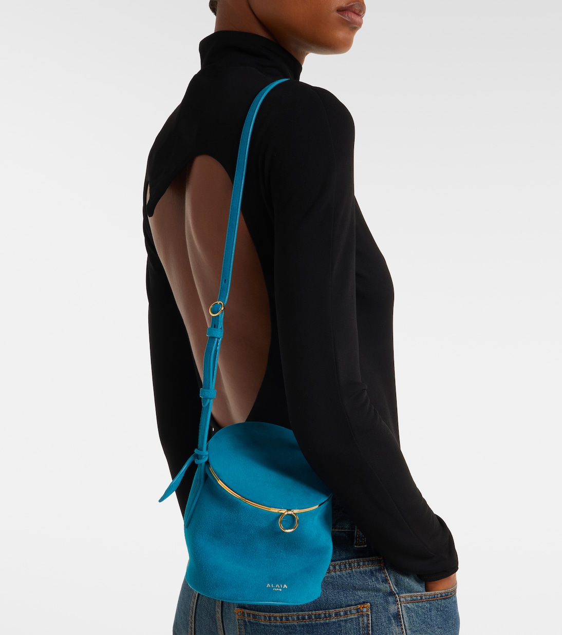 La Canette Small suede bucket bag | Alaïa