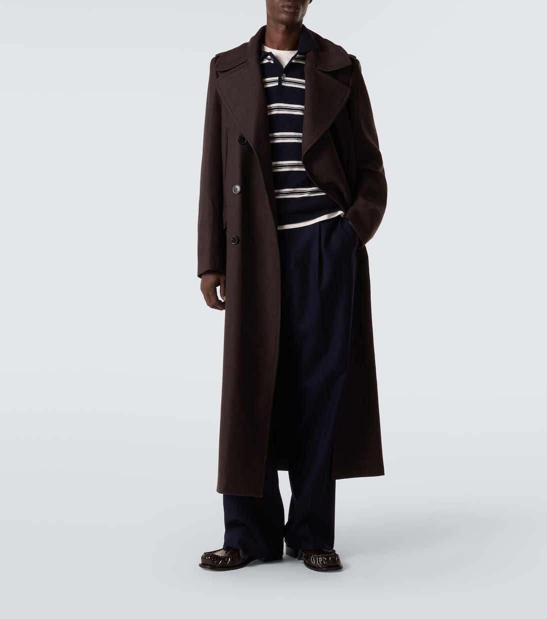 Mr Swansea striped cashmere polo sweater | Arch4