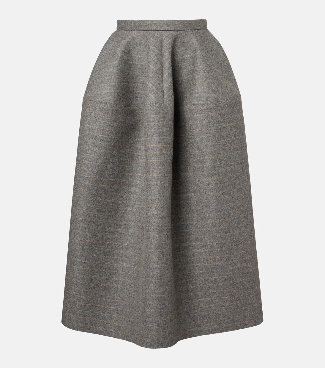 Jupe midi rayée en laine et mohair | Erdem