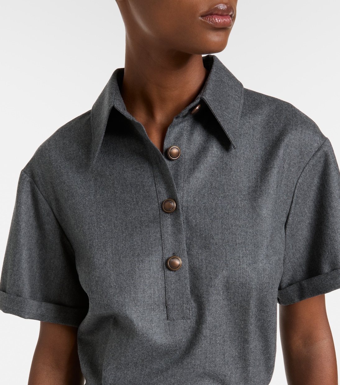 Hemdblusenkleid aus Schurwolle | Brunello Cucinelli