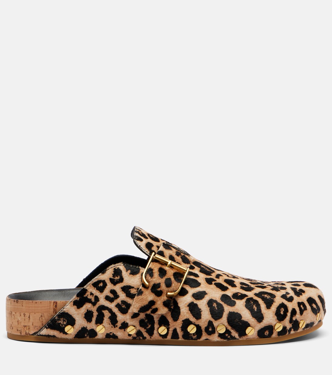 Bedruckte Slippers Fern aus Kalbshaar | Veronica Beard