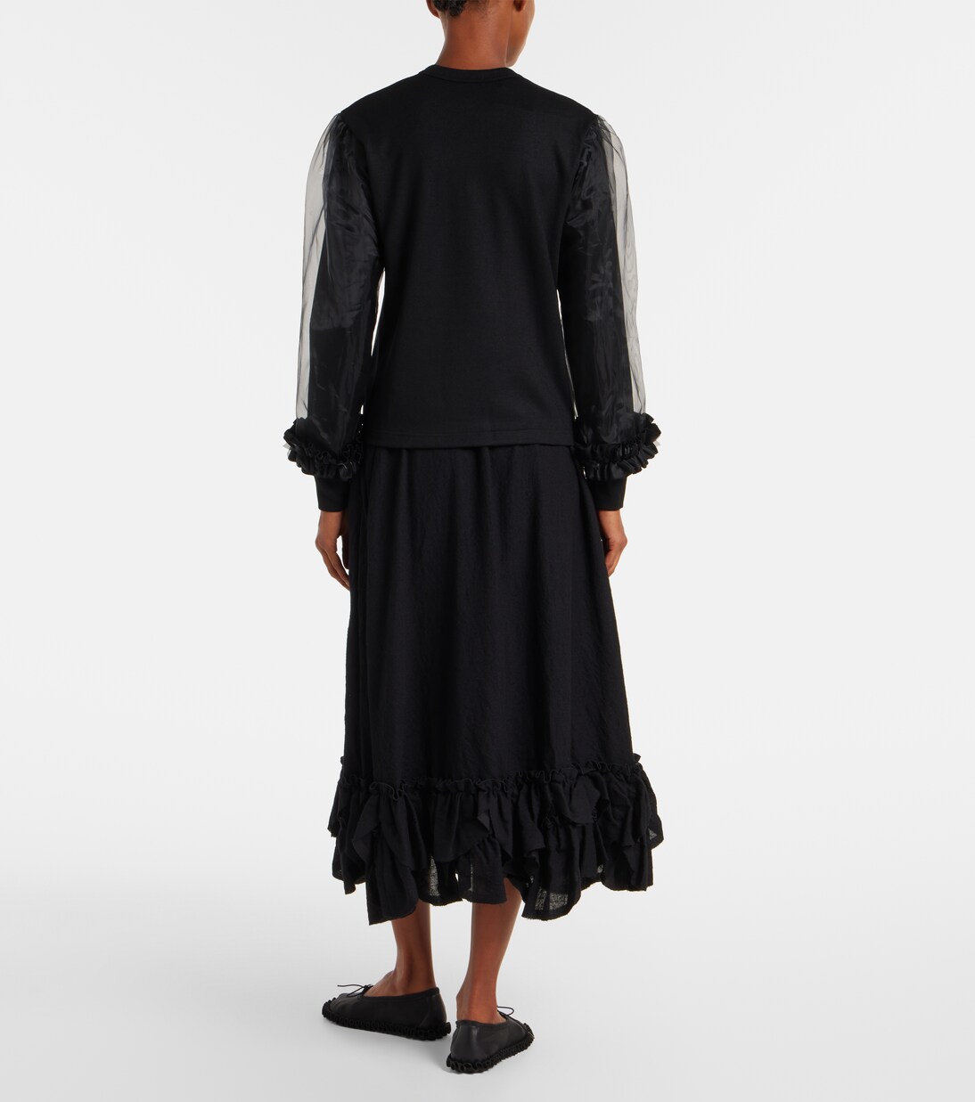 Pull en laine et tulle | Noir Kei Ninomiya