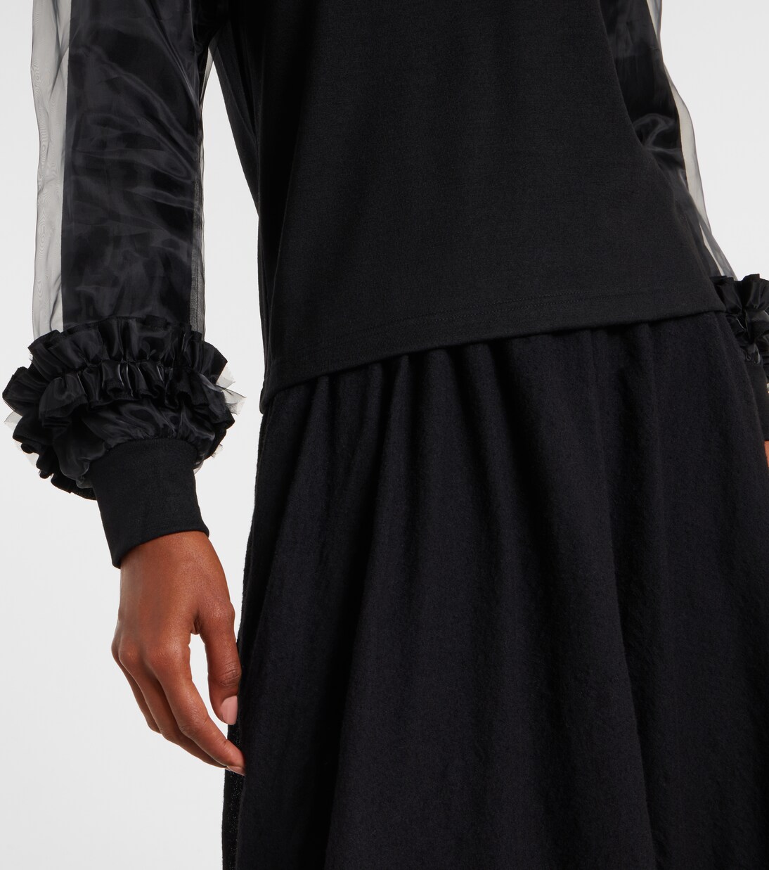 Pull en laine et tulle | Noir Kei Ninomiya