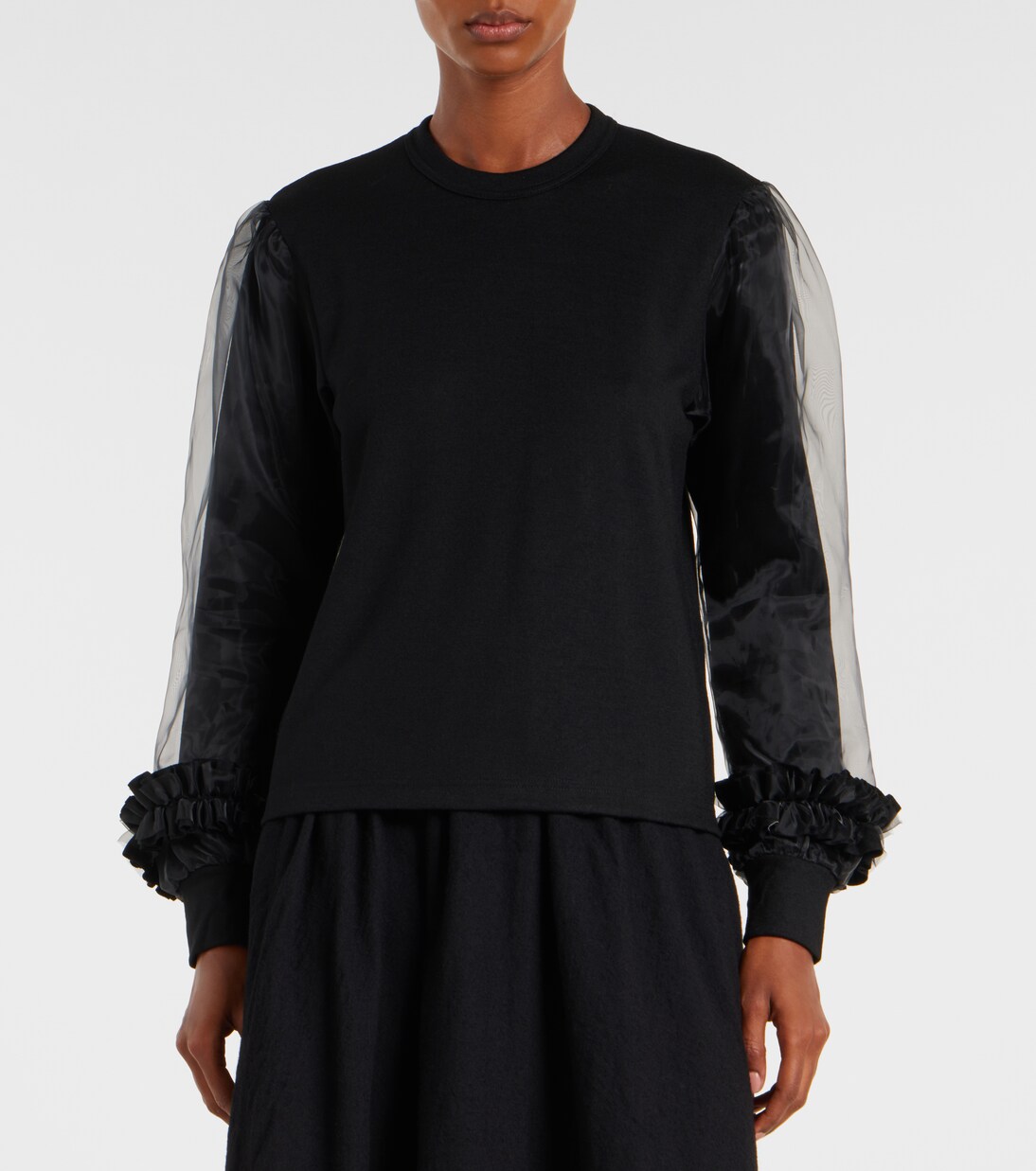 Pull en laine et tulle | Noir Kei Ninomiya
