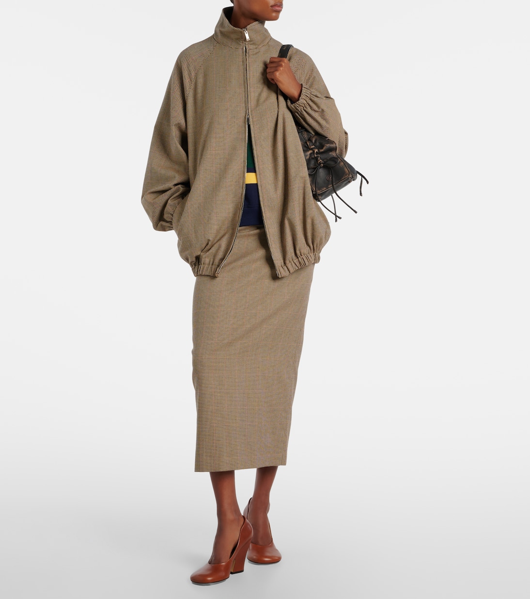 Alrose houndstooth midi skirt | The Frankie Shop