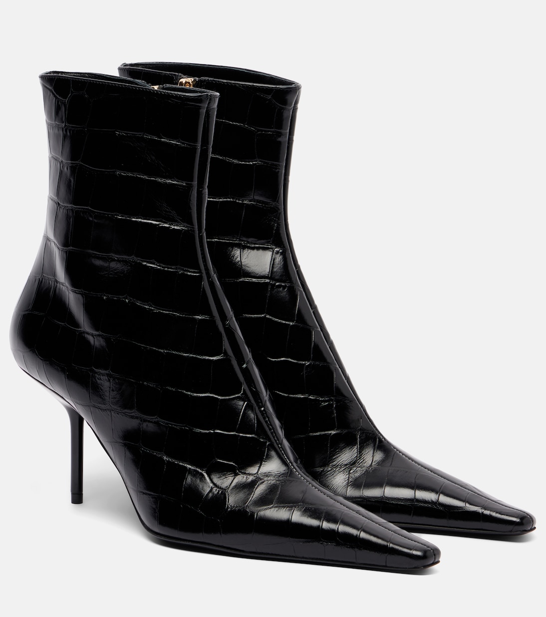 75 croc-effect leather ankle boots | Victoria Beckham