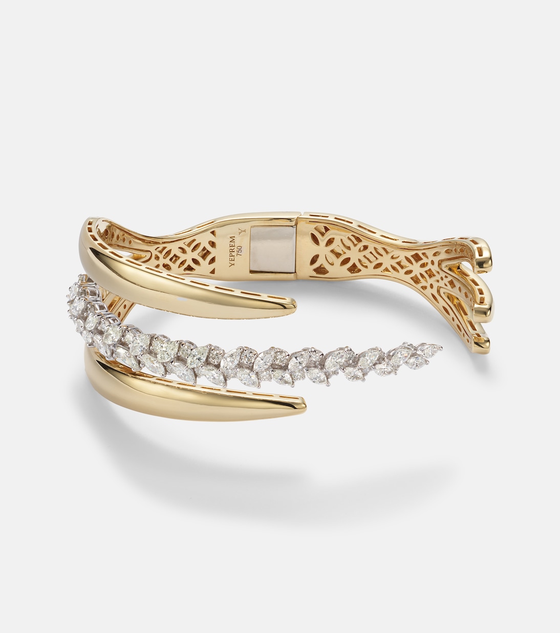 Bracciale Golden Strada in oro bianco e giallo 18kt con diamanti | Yeprem