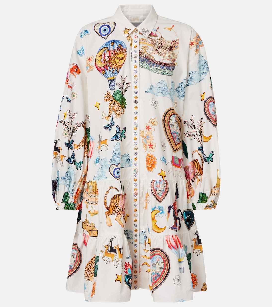 Printed embellished cotton minidress | Camilla