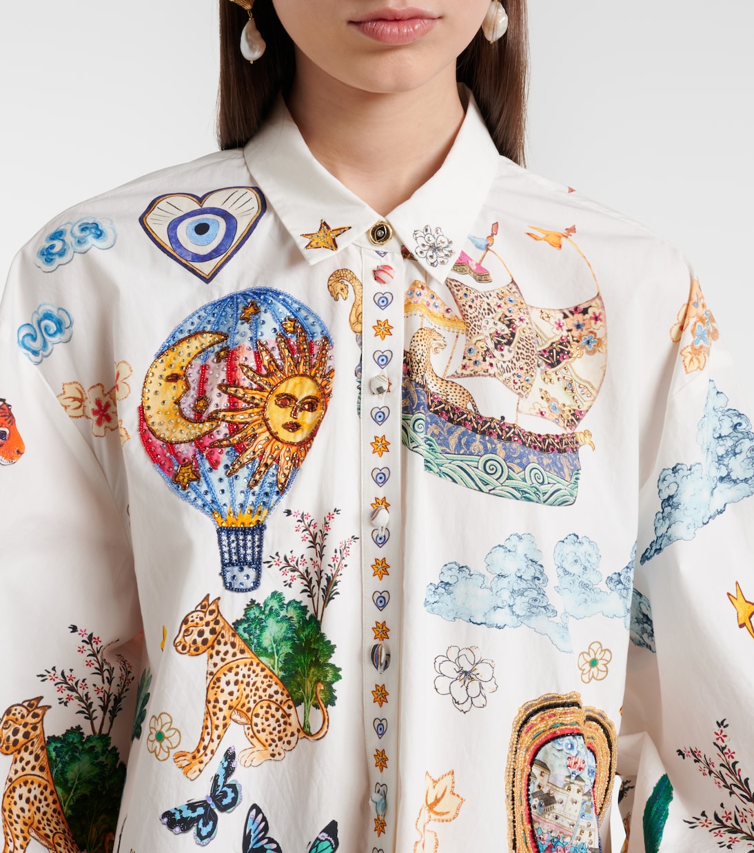 Printed embellished cotton minidress | Camilla