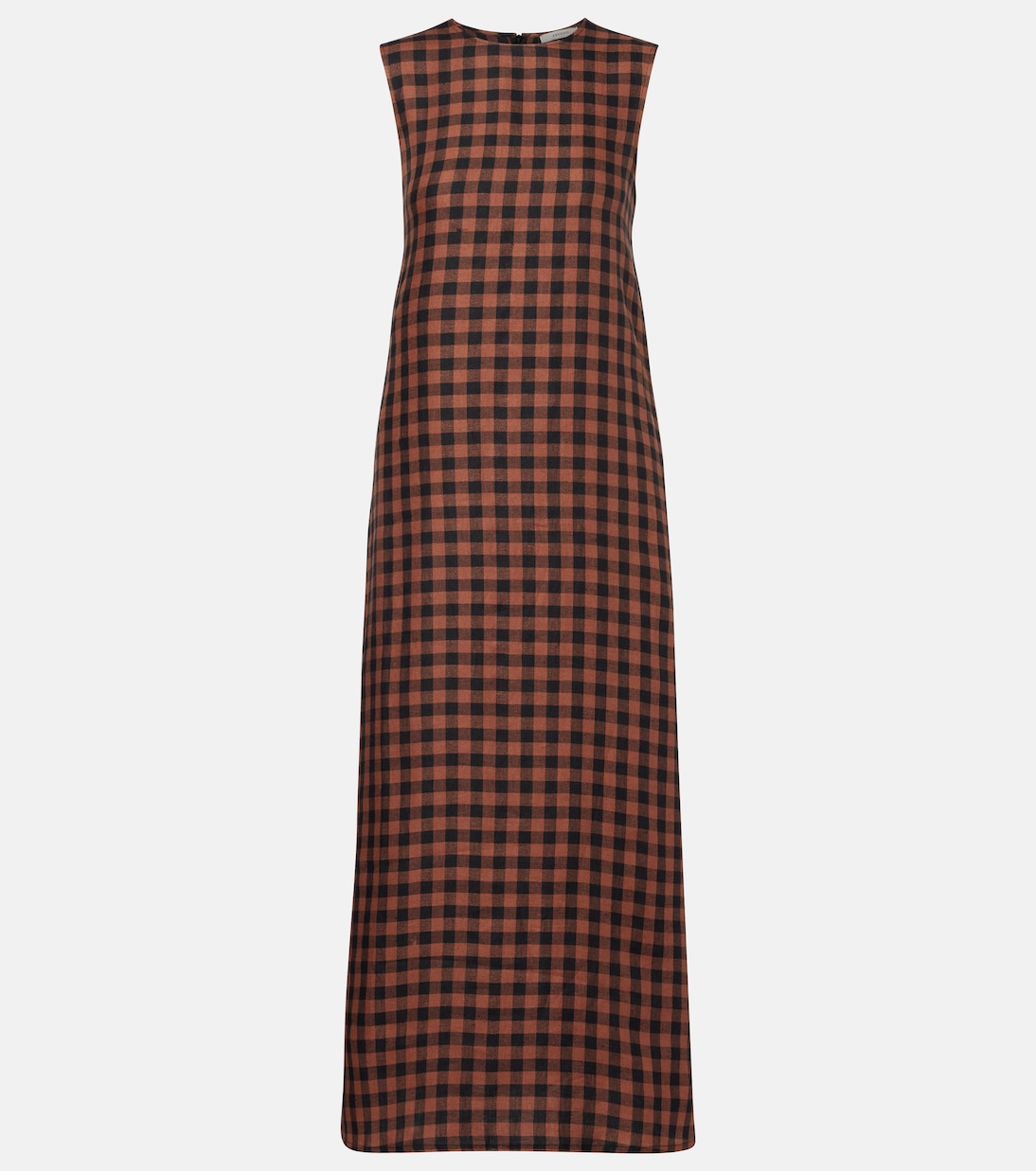 Tallin gingham linen maxi dress | Asceno