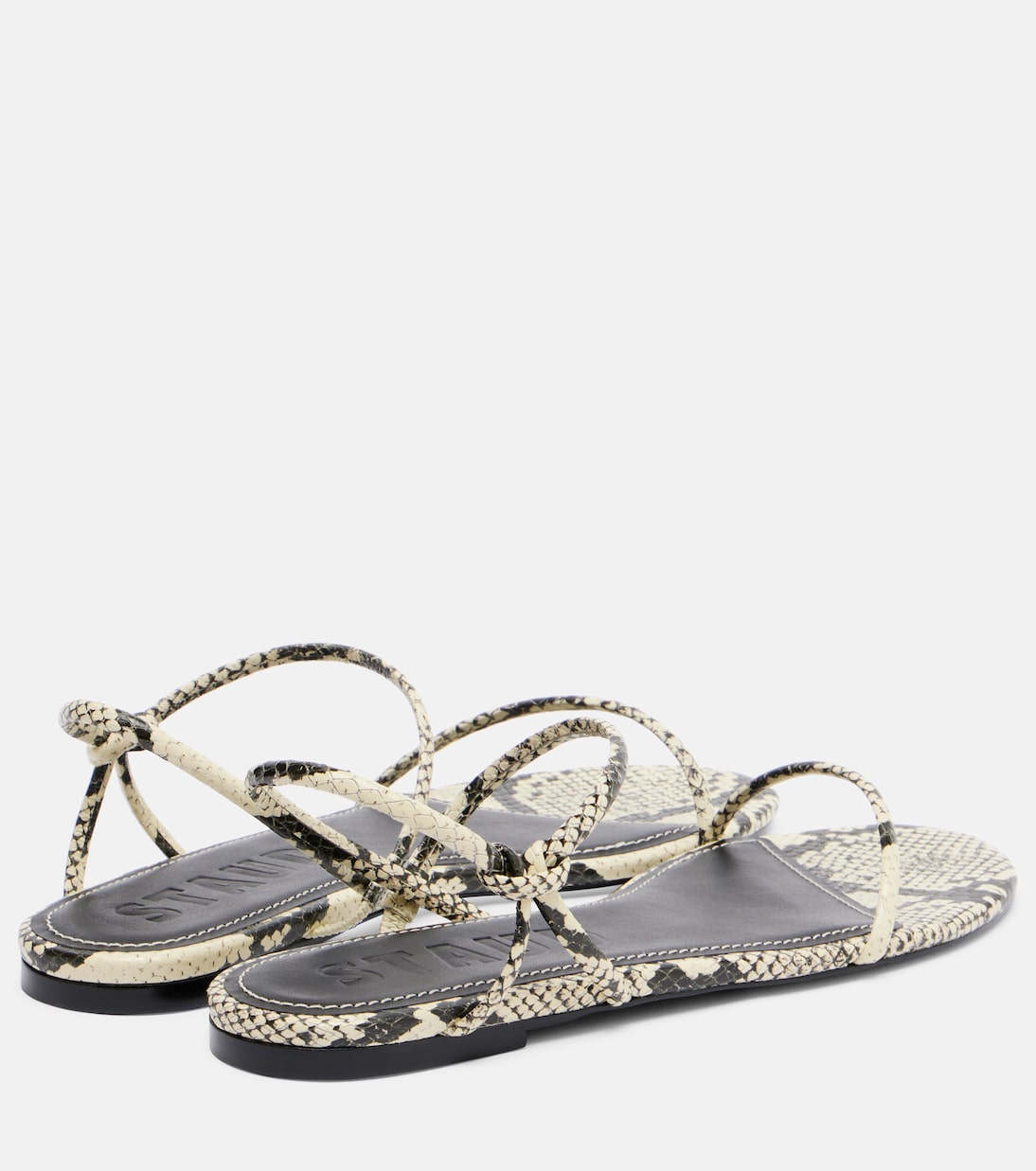Laurel snake-effect leather sandals | Staud