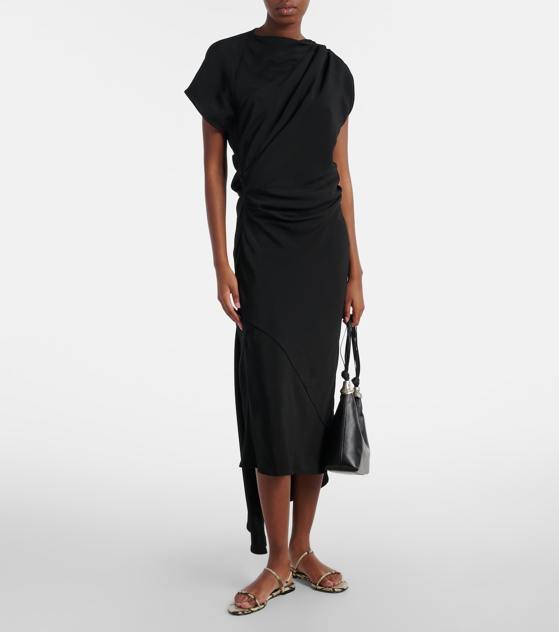 Laurel snake-effect leather sandals | Staud