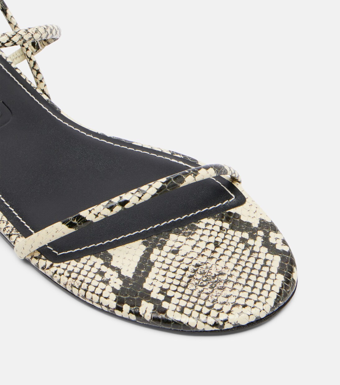 Laurel snake-effect leather sandals | Staud