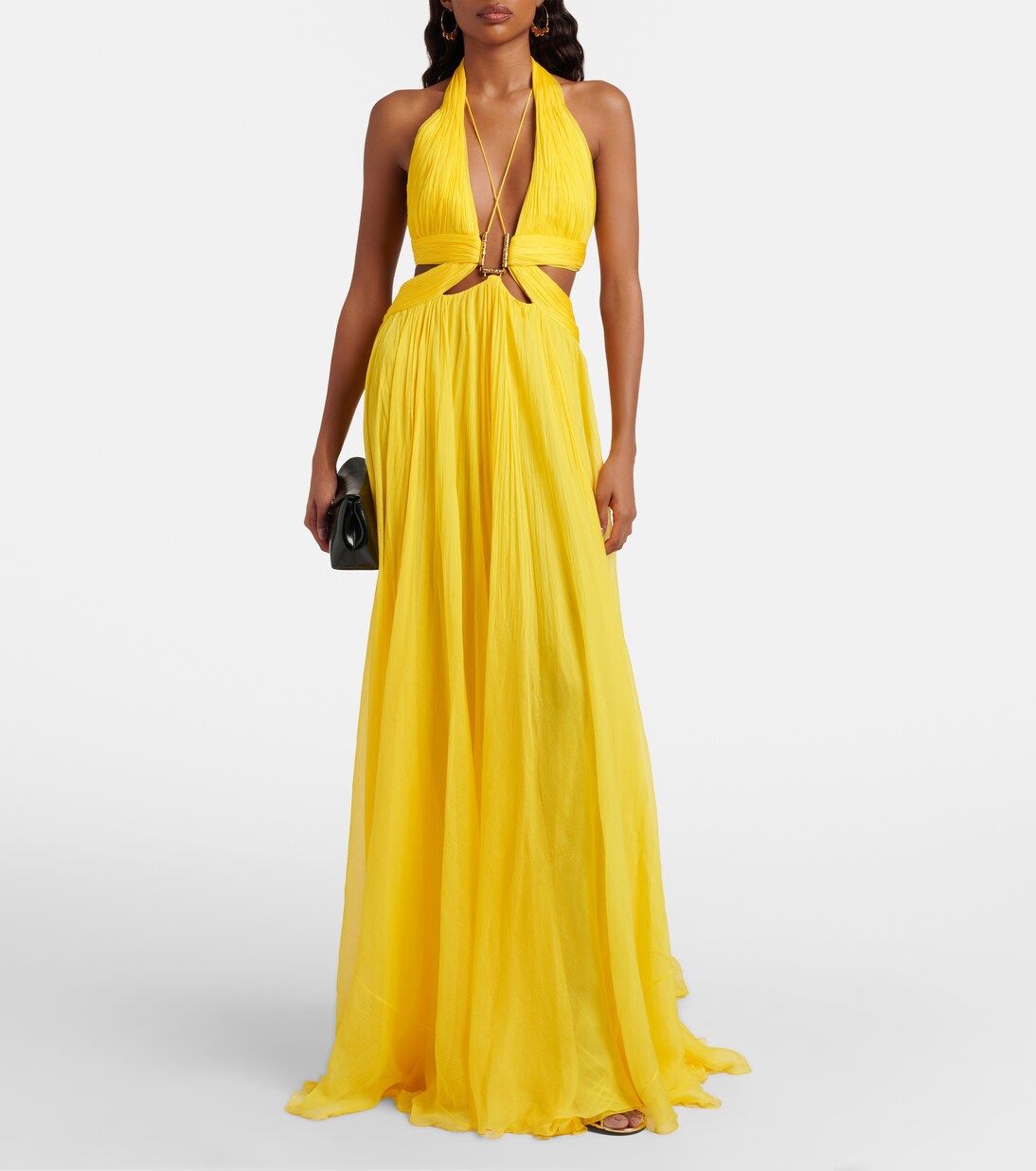 Cutout silk chiffon gown | Roberto Cavalli
